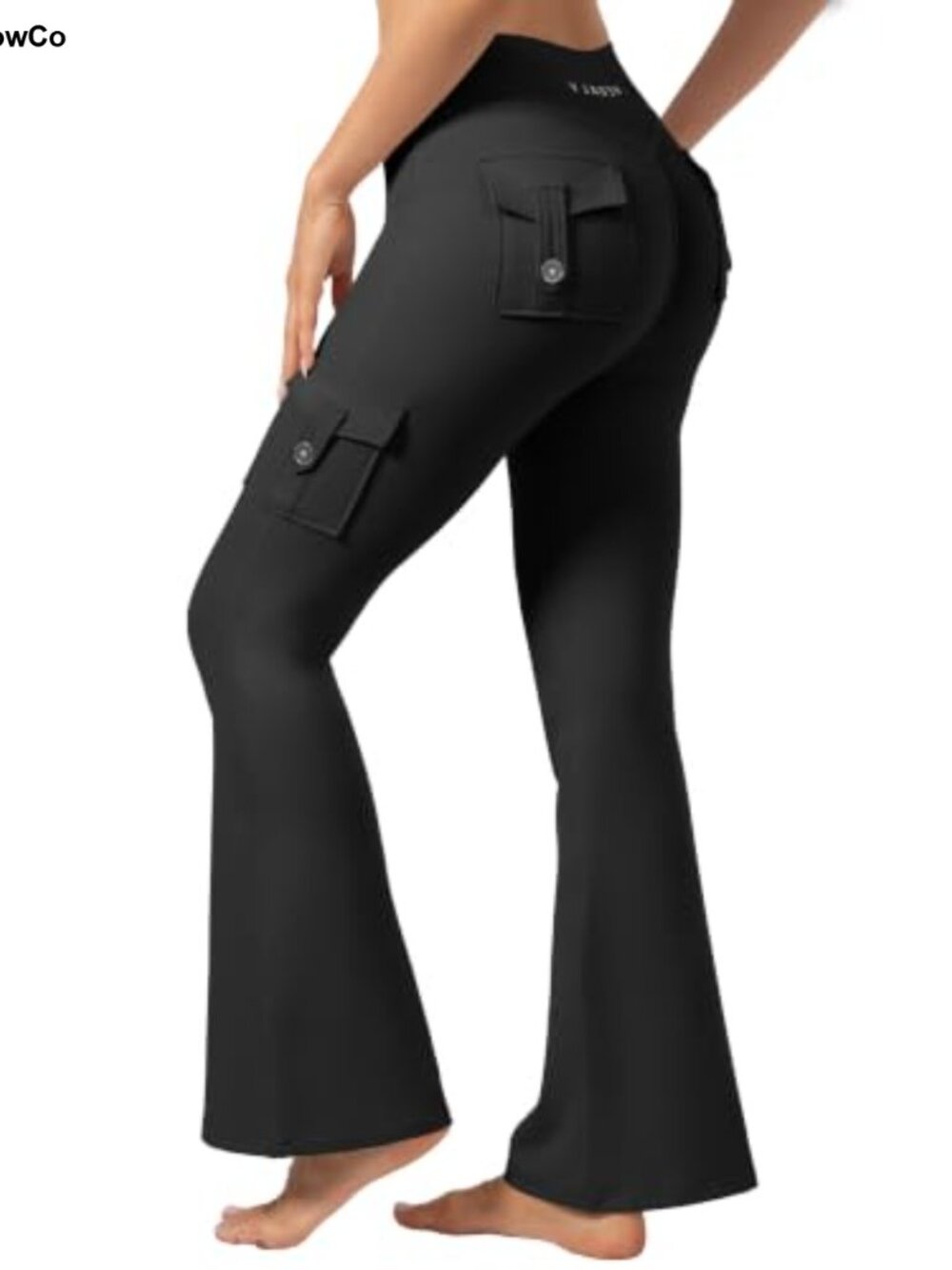 Flare Leggings with Pockets for Women High Waisted Seamless Cargo Yoga Pants